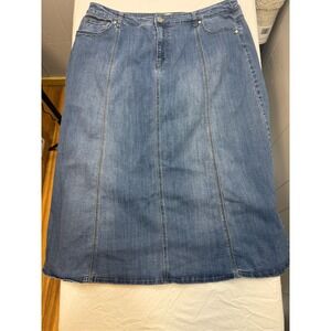 Est 1948 Denim Maxi Skirt Blue Mid Wash A Line Size 18W